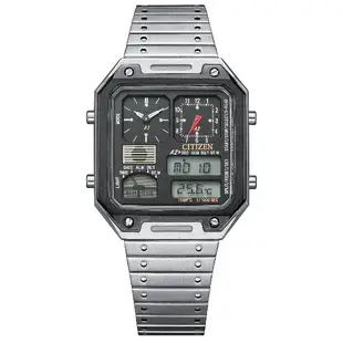 CITIZEN星辰錶 JG2126-69E Chronogragh系列 復古風古典電子計時腕錶/黑33.4x45.4mm