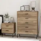 Merryluk Bronx 5 Chest of Drawers Dresser Storage Cabinet and Bedside Table