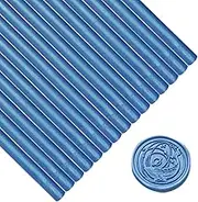 Wax Seal Sticks, Afobby 15 Pieces Glue Sealing Wax Sticks for Wax Seal Stamp, Blue Wax Sealing Sticks for Wedding Invitations, Cards, Envelopes