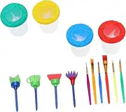 HAWILLOSCH 1 Set Colorful Painting Brush Set with Washing Bucket Reusable Art Tools for DIY Drawing for Childrens Craft Activities and Art Classes