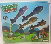 Dinosaur Rocket Launcher Toy - Launch 100 Ft, 4 Rockets, Outdoor Fun for Kids