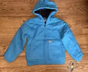NWT Carhartt CP9564-442 Canvas Insulated Sherpa Lined Hooded Jacket Size 6 XS