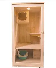 Wooden Cat Cage, Cat Cabinet with Door for Villa Apartment Cat, Villa Cat Cabinet, Suitable for Medium and Kittens, Length 60 Depth 60 Height 120cm (Color : ZB, Size : 60 * 60 * 120(cm))