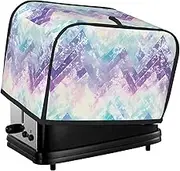Purple White Blue Print 2 Slice Toaster Cover Fingerprint Bread Maker Protectors,Kitchen Small Appliance Dust Cover