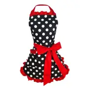 Kitchen Apron Women Housewife Apron Adjustable Tying Dots