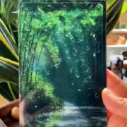 1 Set DIY Green Leaf Flow Hemp Night Light Simulation Kids Science Toy