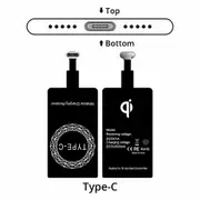 Qi Wireless Charger USB Type C Receiver Charging Adapter Pad Coil (Black)