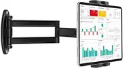 Mippko Foldable Tablet Wall Mount Holder for 7~12.9 inch Tablets iPad/Nexus/LG G Pads/e-Reader/Switch, Adjustable Extension Articulating Arm Swivels Mount (Black)