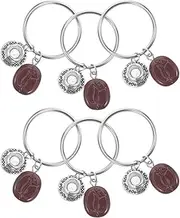 [Minkissy] 6pcs Coffee Bean Keychain Alloy Coffee Cup Charms for Backpack Purse Car Keys Accessories Enthusiasts