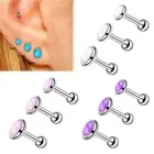 3X Set 3/4/5mm Opal Ear Tragus Helix Conch Earring Stud Cartilage Body Piercing