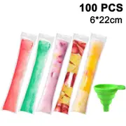 100 Disposable Ice Popsicle Mold Bags BPA Free Freezer Tubes With Zip Seals For Healthy Snacks,Yogurt Sticks,Juice & Fruit Smoothies,Ice Candy Pops...