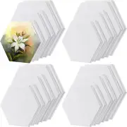 24 Pieces Hexagon Stretched Canvas for Painting Bulk, Blank Canvas Panel White C