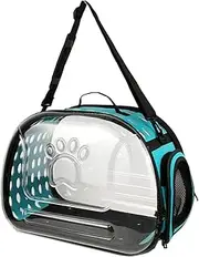 Leefasy Portable Cat Carried Bag Pets Bubble Bag Purse Tote Carry Kennel Transparent Cat Carrier for Small Medium Dogs Travel Camping, Blue L
