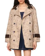 Avec Les Filles Mixed Media Oversized Trench Coat