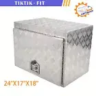 Aluminum 24"X17"X18" Truck Bed Underbody Toolbox Trailer Pickup Tool Box Silver