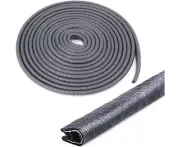 Swpeet 16Ft (5M) U Shape Universal Rubber Seal Protector Guard Strip Car Door Edge Guards For Most Cars Metal Edges - Virtually Invisible Durable and Clean