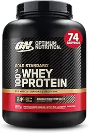 Optimum Nutrition Gold Standard 100% Whey Protein Powder, Double Rich Chocolate, 5 Pound
