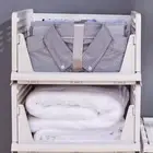 H Wardrobe Foldable Storage Basket Layered Divider Drawer Rack Stackable New