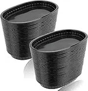 40 Pack Fast Food Baskets, Reusable Deli Fast Food Storage Basket, 10.5 x 7 Inch Black Plastic Baskets, Foods Service Tray Holde for Easter, Fruit, Hot Dogs, Burgers, Fries, Snacks,Picnic