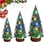 Tree, 3pcs Led Small Tree, Artificial Miniature Tabletop Tree with Colored Led Lights, Landscaping Desktop Decor for Living Rooms Bedrooms