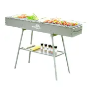 Portable Hibachi Charcoal BBQ Grill for Skewers and Kebabs, 120x26cm