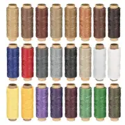Leather Sewing Thread Set 55 Yards 150D/1mm Flat Waxed Cord (24 Colors in 1 Set)