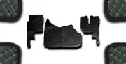 BLACK GREEN ECO LEATHER FLOOR MAT COVER FOR RHD TRUCK RENAULT GAMA T 420 MANUAL