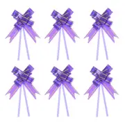 100Pcs 10" Pull Bows Ribbon Gift Wrapping String Decorative Bow Tie Purple