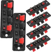 OSOLADY Professional Stereo Speaker Terminals 6pcs Spring Loaded Jacks Red Black DIY Audio Terminal Strip Block