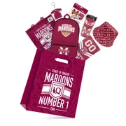 NRL SOO QLD Showbag S4 w/ Duffle Bag/Cap/Drink Bottle/Coaster/Notebook/Socks