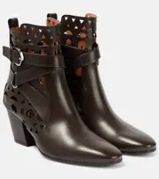 [Alaia] Alaïa Ziggy Vienne leather ankle boots AU 9.5 black