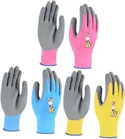 CANIGHT Garden Safety Gloves for Kids 3 Double Pack Comfortable Sturdy for Gardening Weeding and Outdoor Activities