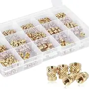 415Pcs Threaded Inserts Assortment Kit Brass M2 M3 M4 M5 M6 Metric Thread Knurled Nuts Kit 3D Printing Embedment Nuts for 3D Printing Injection Molding Plastic Heat Set