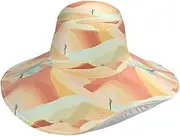 [Yoogain] Art Desert Light Color Foldable Brimmed Hats for Women for Travel Decorative Sun Protection Hats for Womens Summer Elegant Gorra la para Mujer, Art Desert Light Color, One Size