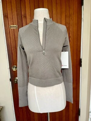 LULULEMON Rest Less cropped 1/2 zip pullover top, Size 6, NWT, $98.00