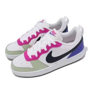 【NIKE 耐吉】休閒鞋 Court Borough Low 2 SE GS 大童 女鞋 藍 綠 桃紅 皮革 低筒(DV5456-108)