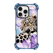 iPhone 16 Pro Bounce Case MagSafe Compatible Leopard with crocuses
