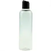 Clear PET Plastic Bottle Tall with Black Disc Cap 250ml