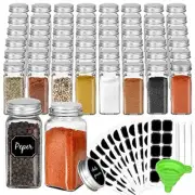 48 Pack 4oz Glass Spice Jars Bottles, Square Spice Containers with Silver