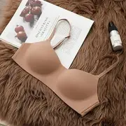 Plain Seamless Wireless Bra Brown - XL
