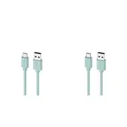 2PK Moki USB-A to USB-C Connector SynCharge Cable 1M iPhone/Android Pastel Green
