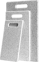 3 Different Sizes Cutting Boards for Kitchen, Cutting Boards with Carrying Handle, Dishwasher Safe Reversible Chopping Boards for Meal Prep Serving, Charcuterie Boards, BPA-Free (White)