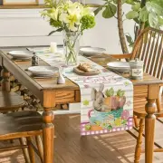 Light Luxury Linen Bunny Table Cloth Oil Proof Dining Table Cover Home
