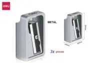 DELI Mini Metal Pencil Sharpeners - 3x PIECES