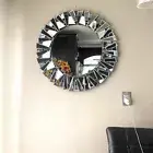 Exquisite Sunburst Wall Mirror Silver Clear Mirrors Living Room Entryway Foyer