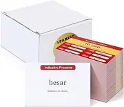 200 Pcs Spanish Flashcards Verb Conjugation Present Tense Flash Cards for Adults Kids Study - English and Spanish
