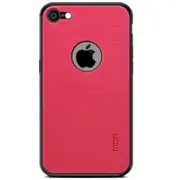 Shockproof Pc+Tpu+Pu Leather Protective Back Case For Iphone 8(Red)
