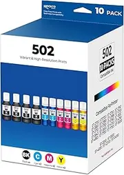 502 Ink Refill Bottles Eco Tank ET-2850 ET-3850 ET-15000 ET-4850 Replacement for 502 Ink for ET 2850 ET 3850 ET 4850 ET15000 ET-4760 ET-2700 2980 ET-7700 ST-2000 3000 4000 ST-C2100 4100 Printer