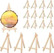 16 Pcs Desk Display Easel Stand,6 Inch Mini Tabletop Easel,Wooden Mini Easel Stand Artist for Kids Artist Adults Classroom/Parties Painting Display, Standing Easel
