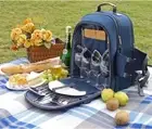 Insulated Picnic Backpack For 4 Persons Stainless Cutlery Set,Glass Cooler Gifts